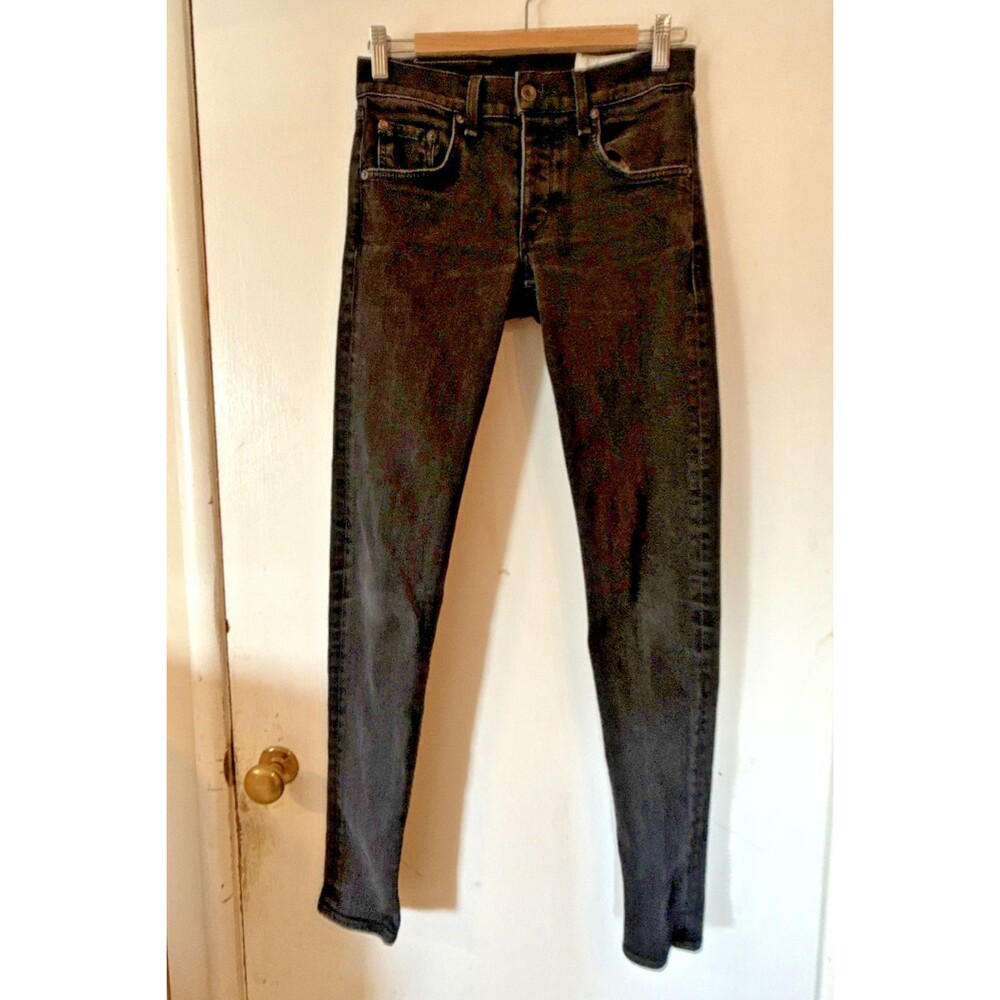 Rag & Bone Black Jeans Standard Issue Fit 1 Extra Slim Button Fly Men's 29WX31L